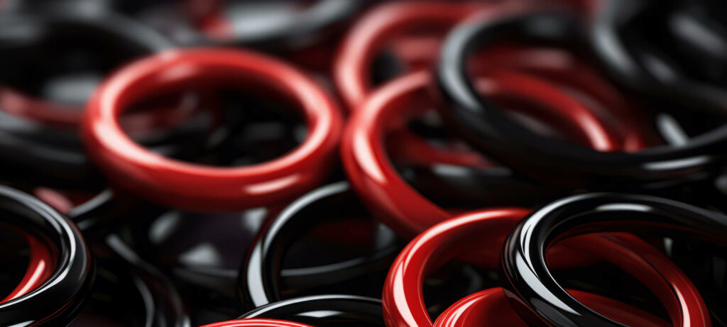 Schwarze und rote HNBR O-Ringe