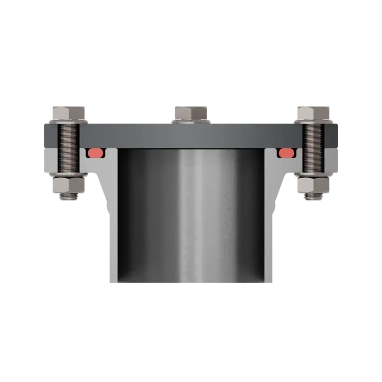 Cross-sectional view of a flange gasket with an O-ring