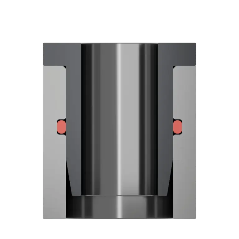 Cross-sectional view of a rod seal with an O-ring